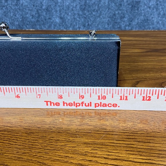 Bijoux Terner Elegant Black Evening Clutch Purse Silver Chain Strap‎ Formal - Picture 5 of 10